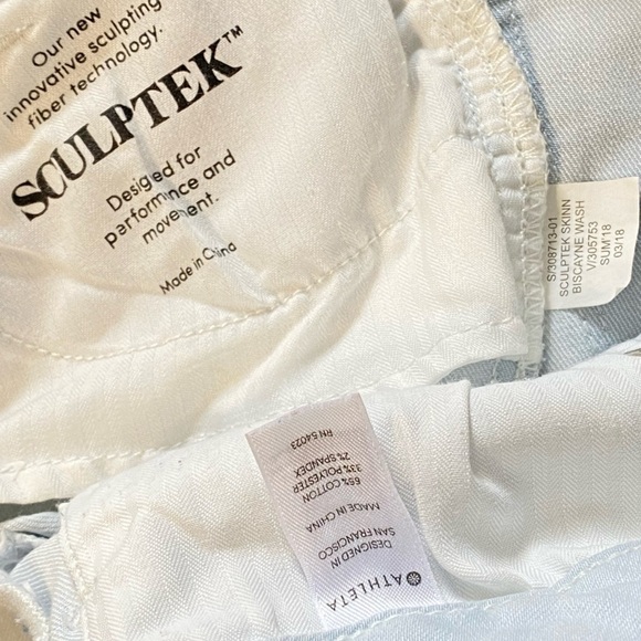 Athleta Jeans Sculptek Lt Blue Biscayne 0 24x26.5 Skinny Ankle Stretchy Comfy - Picture 8 of 16